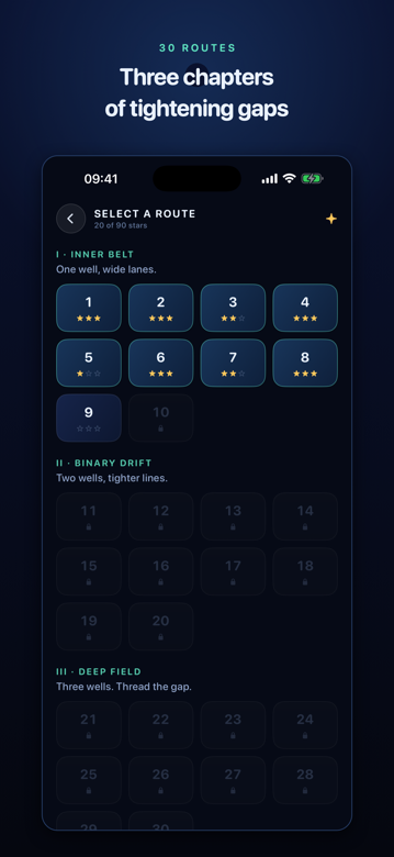 Level select with three chapters